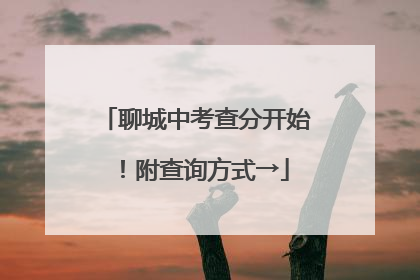 聊城中考查分开始！附查询方式→