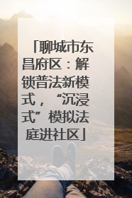 聊城市东昌府区：解锁普法新模式，“沉浸式”模拟法庭进社区
