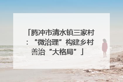 腾冲市清水镇三家村：“微治理”构建乡村善治“大格局”