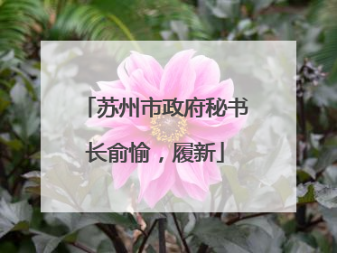 苏州市政府秘书长俞愉，履新