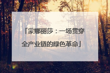 蒙娜丽莎：一场贯穿全产业链的绿色革命