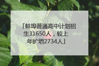 蚌埠普通高中计划招生31650人，较上年扩增2734人