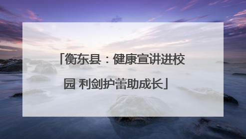 衡东县：健康宣讲进校园 利剑护蕾助成长