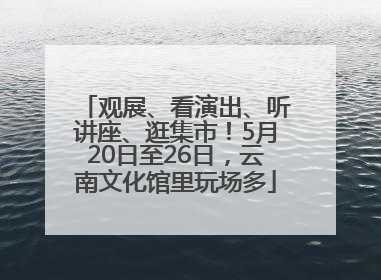 观展、看演出、听讲座、逛集市！5月20日至26日，云南文化馆里玩场多