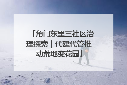 角门东里三社区治理探索｜代建代管推动荒地变花园
