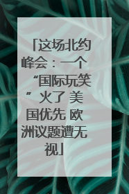 这场北约峰会：一个“国际玩笑”火了 美国优先 欧洲议题遭无视