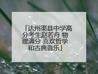 达州渠县中学高分考生赵若舟 物理满分 喜欢哲学和古典音乐