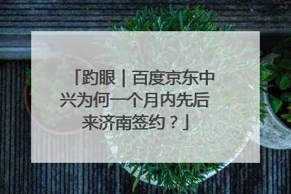 趵眼｜百度京东中兴为何一个月内先后来济南签约？