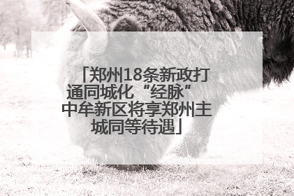 郑州18条新政打通同城化“经脉” 中牟新区将享郑州主城同等待遇