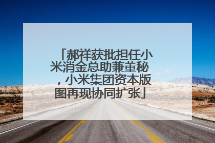 郝祥获批担任小米消金总助兼董秘，小米集团资本版图再现协同扩张
