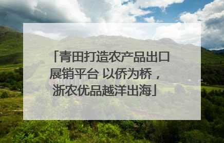 青田打造农产品出口展销平台 以侨为桥，浙农优品越洋出海