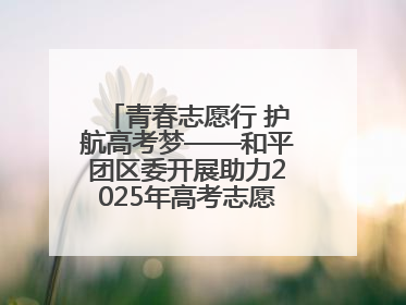 青春志愿行 护航高考梦——和平团区委开展助力2025年高考志愿服务活动
