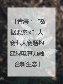 青海：“数据要素×”大赛七大赛题构建绿电算力融合新生态