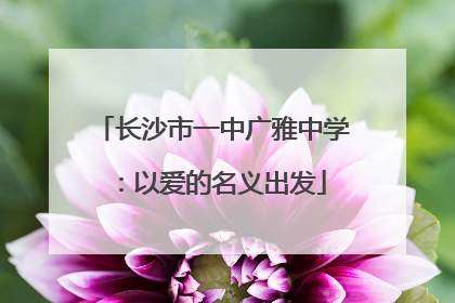 长沙市一中广雅中学：以爱的名义出发