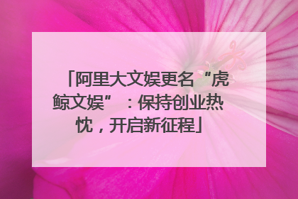 阿里大文娱更名“虎鲸文娱”：保持创业热忱，开启新征程