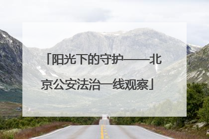 阳光下的守护——北京公安法治一线观察