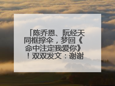 陈乔恩、阮经天同框撑伞，梦回《命中注定我爱你》！双双发文：谢谢我们都没变