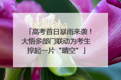 高考首日暴雨来袭！大悟多部门联动为考生撑起一片“晴空”