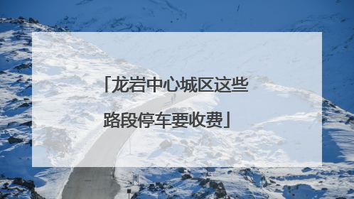 龙岩中心城区这些路段停车要收费