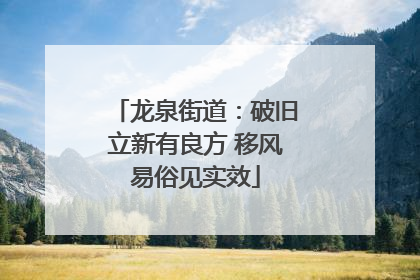 龙泉街道：破旧立新有良方 移风易俗见实效