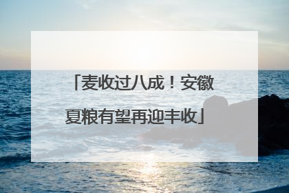 麦收过八成！安徽夏粮有望再迎丰收