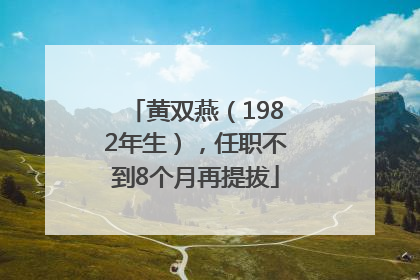 黄双燕（1982年生），任职不到8个月再提拔