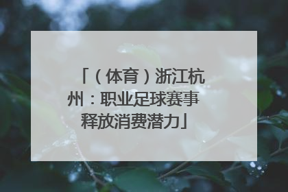 （体育）浙江杭州：职业足球赛事释放消费潜力