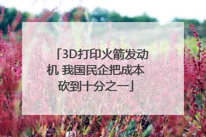 3D打印火箭发动机 我国民企把成本砍到十分之一
