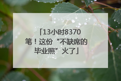 13小时8370笔！这份“不缺席的毕业照”火了