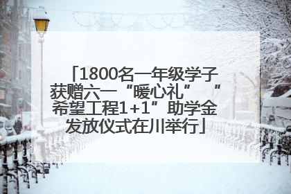1800名一年级学子获赠六一“暖心礼” “希望工程1+1”助学金发放仪式在川举行