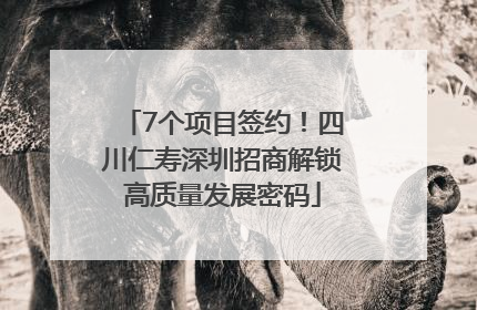 7个项目签约!四川仁寿深圳招商解锁高质量发展密码