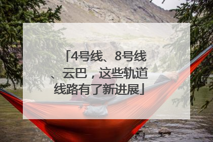 4号线、8号线、云巴，这些轨道线路有了新进展