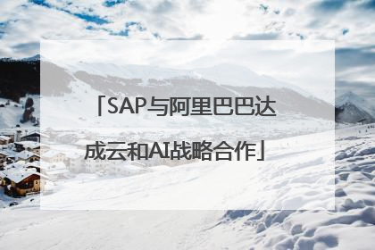 SAP与阿里巴巴达成云和AI战略合作